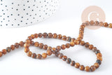 Collier nacre naturelle teinté fer argenté doré 42cm, x1 (G10536)