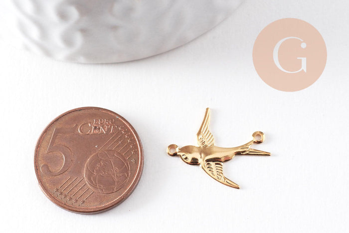 Connecteur Hirondelle acier 304 inoxydable doré 19.8mm, x2 (G9926)