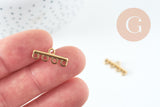 Connecteur Intercalaire bracelet 5 rangs acier 304 inoxydable doré 19mm, x2 (G10738)