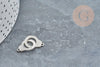 Connecteur Menottes acier 201 inoxydable argenté 27mm, création bijoux DIY acier, x1 G9085