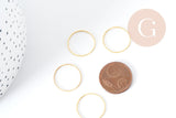 Connecteur anneau rond laiton doré 18x1mm, x10 (G8992)