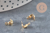 Connecteurs de chaîne boule dorés en acier inoxydable 7.5mm pour bijoux DIY.