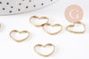 Connecteur coeur laiton brut 14mm, pendentif d'amour pour création bijoux, x10 (G10146)