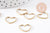 Connecteur coeur laiton brut 14mm, pendentif d'amour pour création bijoux, x10 (G10146)