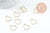 Connecteur coeur laiton brut 16mm, pendentif géométrique création bijoux, x10 (G2757)