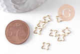 Connecteur croix laiton doré strié 24K 7.5mm, x10 (G10372)