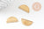Connecteur demi-cercle laiton brut 21x10mm, pendentif laiton brut géométriques création bijoux, x5 G3237