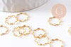 Connecteur fleur laiton doré strié 24K 11.5mm, x10 (G10373)