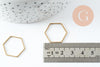 Connecteur hexagone laiton brut 20mm,pendentif géométrique création bijoux, x10 (G2759)