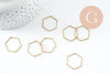 Connecteur hexagone laiton brut 20mm,pendentif géométrique création bijoux, x10 (G2759)