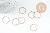 Connecteur hexagone laiton brut 20mm,pendentif géométrique création bijoux, x10 (G2759)