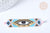 Connecteur rectangle perles de rocaille multicolore mauvais œil 17,5mm, connecteur bracelet rocaille, connecteur mauvais oeil x1 G7944