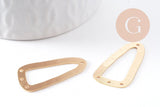Connecteur triangle brossé laiton doré 18K 33mm, x2 (G10384)