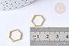 Connecteurs hexagone zamac doré 12x14mm, x10 (G7907)