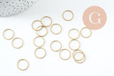 Connecteurs rond laiton brut 13mm, pendentif géométriques création bijoux, x50 (G0868)