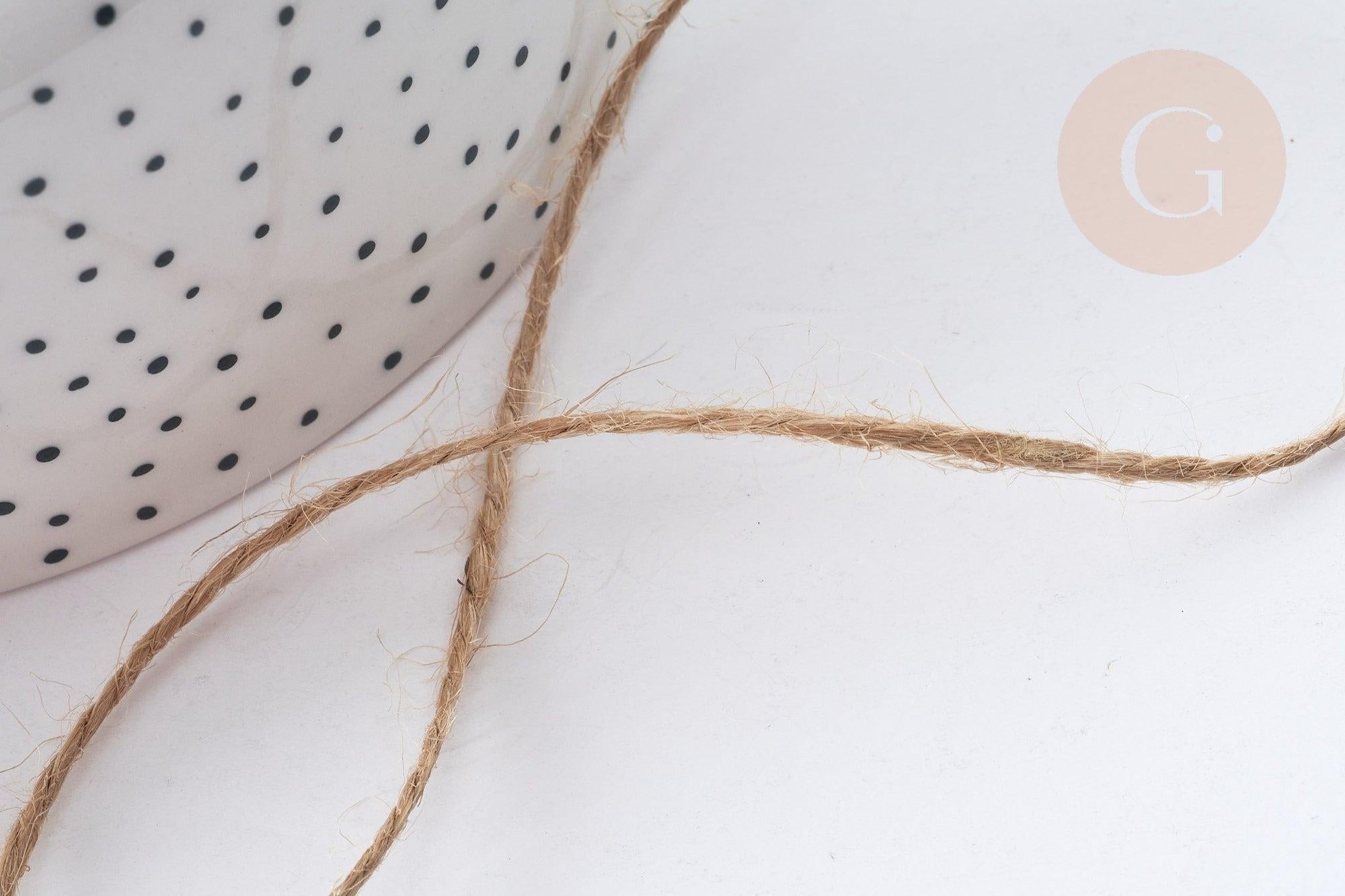 Corde de jute beige 1~2mm, x5 mètres (G7982)