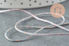 Cordon argent irisé multicolore 1mm, x1 mètre (G5071)