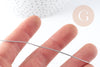 Cordon argent métallisé polyester 1mm, fil pour bijoux noeud coulissant, x1 mètre G9091