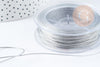 Cordon argent métallisé polyester 1mm, fil pour bijoux noeud coulissant, x1 mètre G9091
