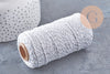 Cordon blanc argent ruban 1-1.55mm, x1 bobine de 100 mètres (G3765)