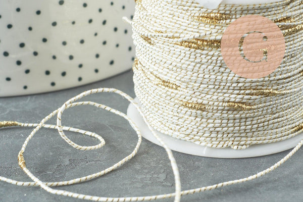 Cordon blanc-crème or 1.5mm, x1 x5 x10 mètres (G5070)