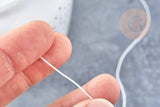 Cordon blanc tressé polyester 0.6mm, x1 mètre (G8450)