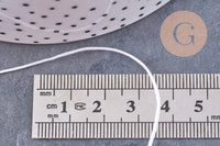 Cordon blanc tressé polyester 0.8mm, x1 mètre (G10671)
