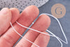 Cordon blanc tressé polyester 0.8mm, x1 mètre (G10671)