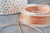 Cordon cuivre métalisé tressé cuivre polyester 1mm, x1 mètre (G8171)