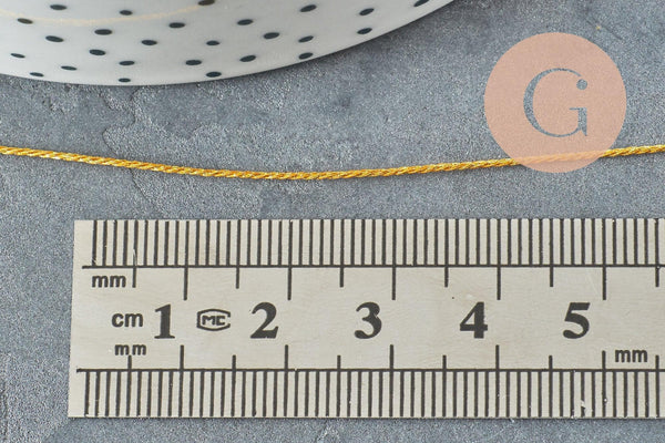 Cordon doré en nylon 1mm, x1 ou x5 mètres (G6132)