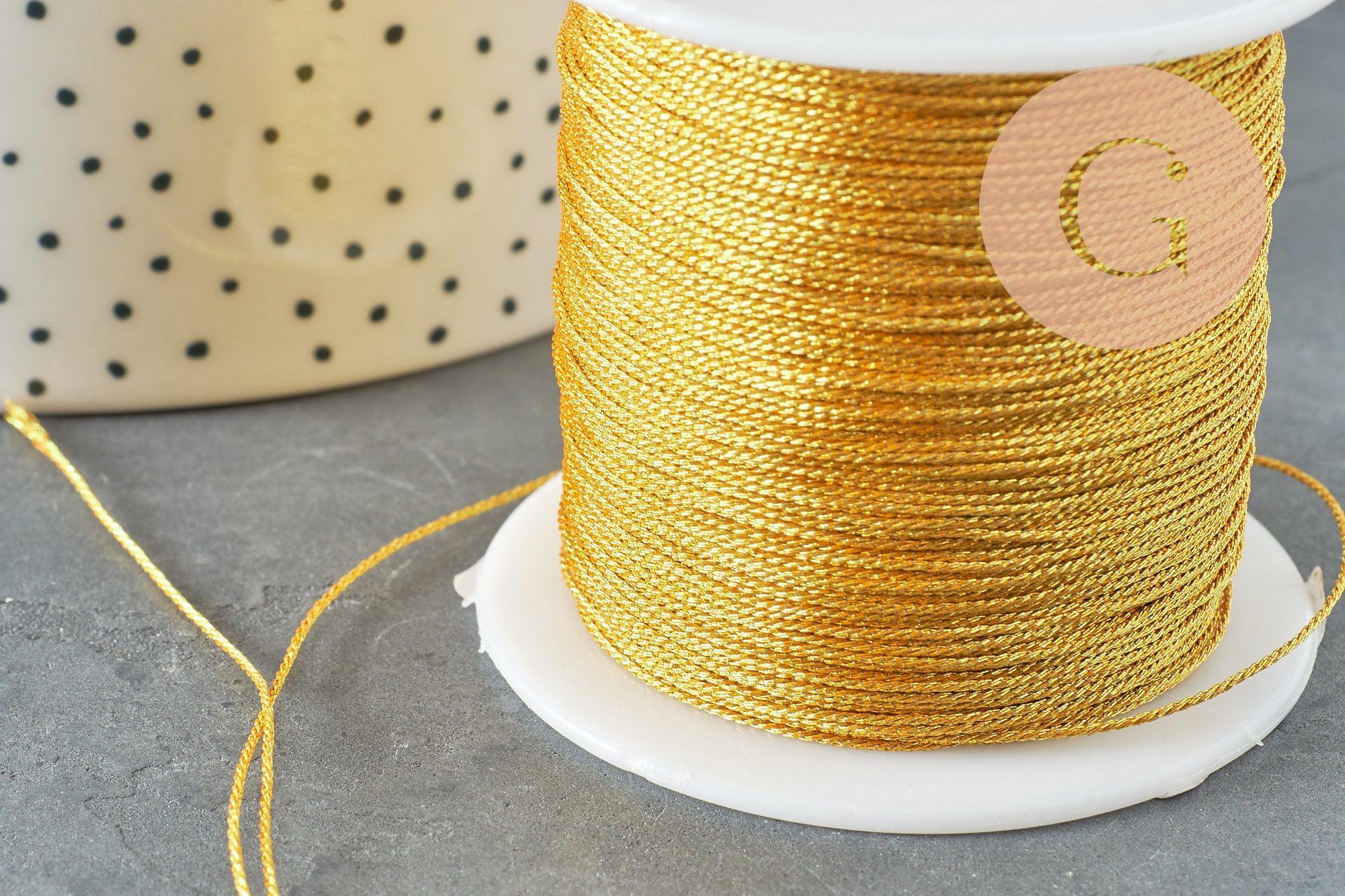 Cordon doré en nylon 1mm, x1 ou x5 mètres (G6132)
