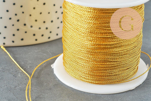 Cordon doré en nylon 1mm, x1 ou x5 mètres (G6132)