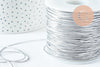 Cordon élastique argenté 1mm, cordon pour bijoux x1 mètre (G9884)