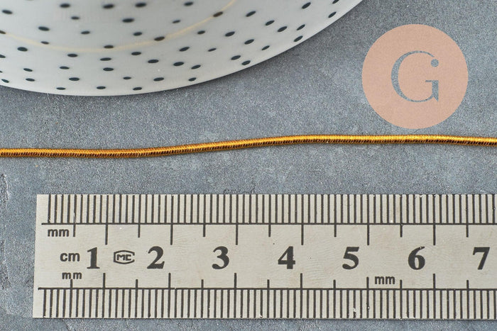 Cordon élastique doré nylon 1mm, x1 mètre (G1478)