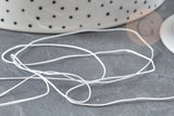 Cordon fil de jade gris clair polyester 0.5mm, cordon pour création de bijoux x1 mètre G9334