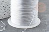 Cordon fil de jade gris clair polyester 0.5mm, cordon pour création de bijoux x1 mètre G9334