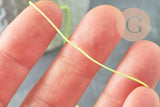 Cordon fil de jade jaune fluorescent polyester 0.6mm, x1 mètre (G9518)