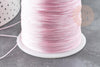 Cordon fil de jade rose clair polyester 0.5mm, cordon pour création de bijoux x1 mètre G9336