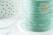 Light turquoise jade polyester thread cord 0.5mm, cord for jewelry making x1 meter G9340