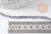Cordon macramé Polyester argent 3mm, x1 mètre (G10590)