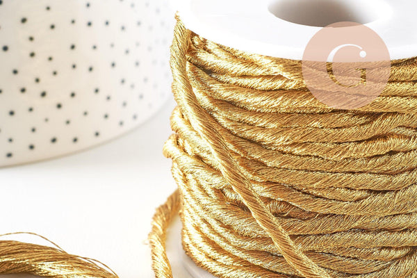 Cordon macramé Polyester or foncé 3mm, x1 mètre (G10475)