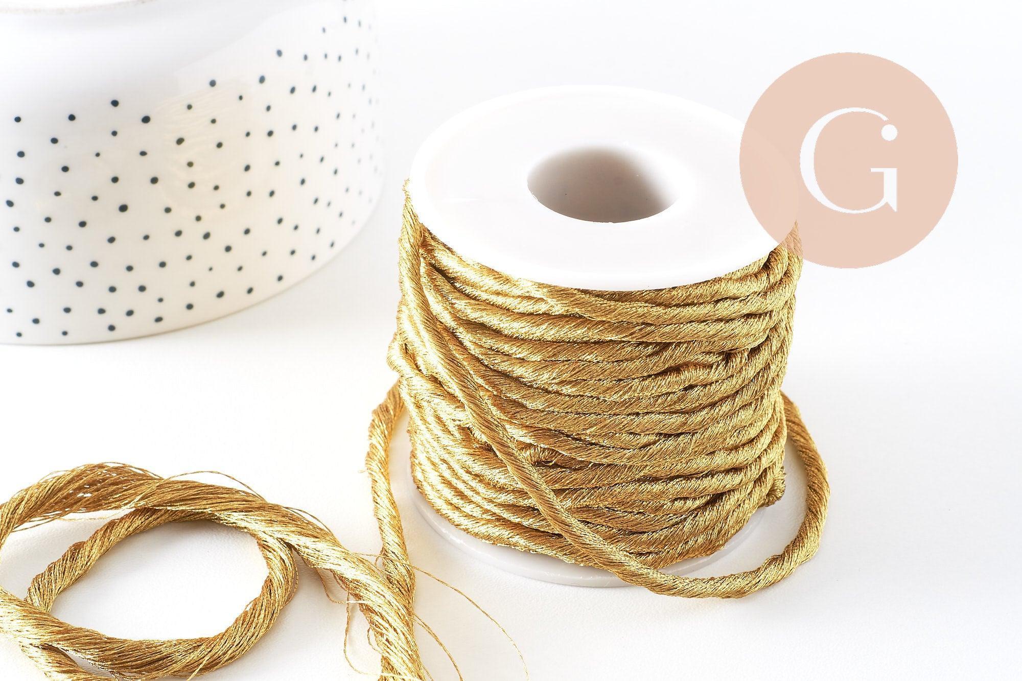 Cordon macramé Polyester or foncé 3mm, x1 mètre (G10475)