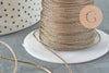 Cordon métallique polyester brun coco 1mm, x1 mètre (G4420)