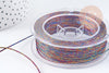 Cordon multicolore métallisé polyester 1mm, fil pour bijoux noeud coulissant, x1 mètre (G9092)