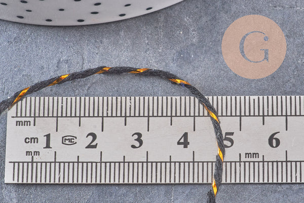 Cordon noir or, création bijoux,ruban mariage, scrapbooking,1-1.55mm, 5/10 mètres, (G2116)