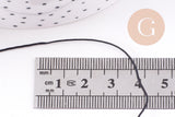 Cordon noir tressé polyester 0.6mm, x1 mètre (G10669)
