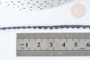 Cordon perles noires irisées nylon 1.5~3mm, x 1 Mètre (G7475)