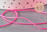 Cordon polyester rose fluorescent 0.7mm, x 5mètres (G1946)
