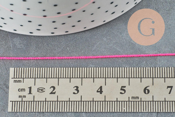 Cordon polyester rose fluorescent 0.7mm, x 5mètres (G1946)
