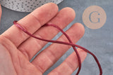 Rattail polyester cord burgundy 2mm, x5 meters (G11224)
